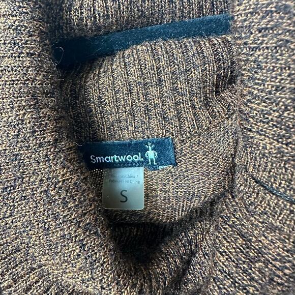 Smartwool Sweater Cascade Valley Tunic Asymmetrical Turtle Neck Wool Brown S - Picture 5 of 11